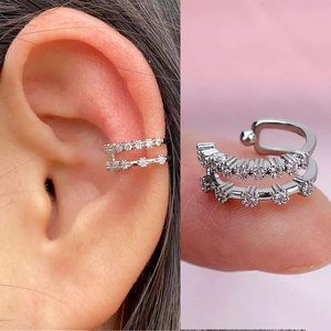 BUNDLE DEAL! Silver Tone Ear Cuff NEW Double